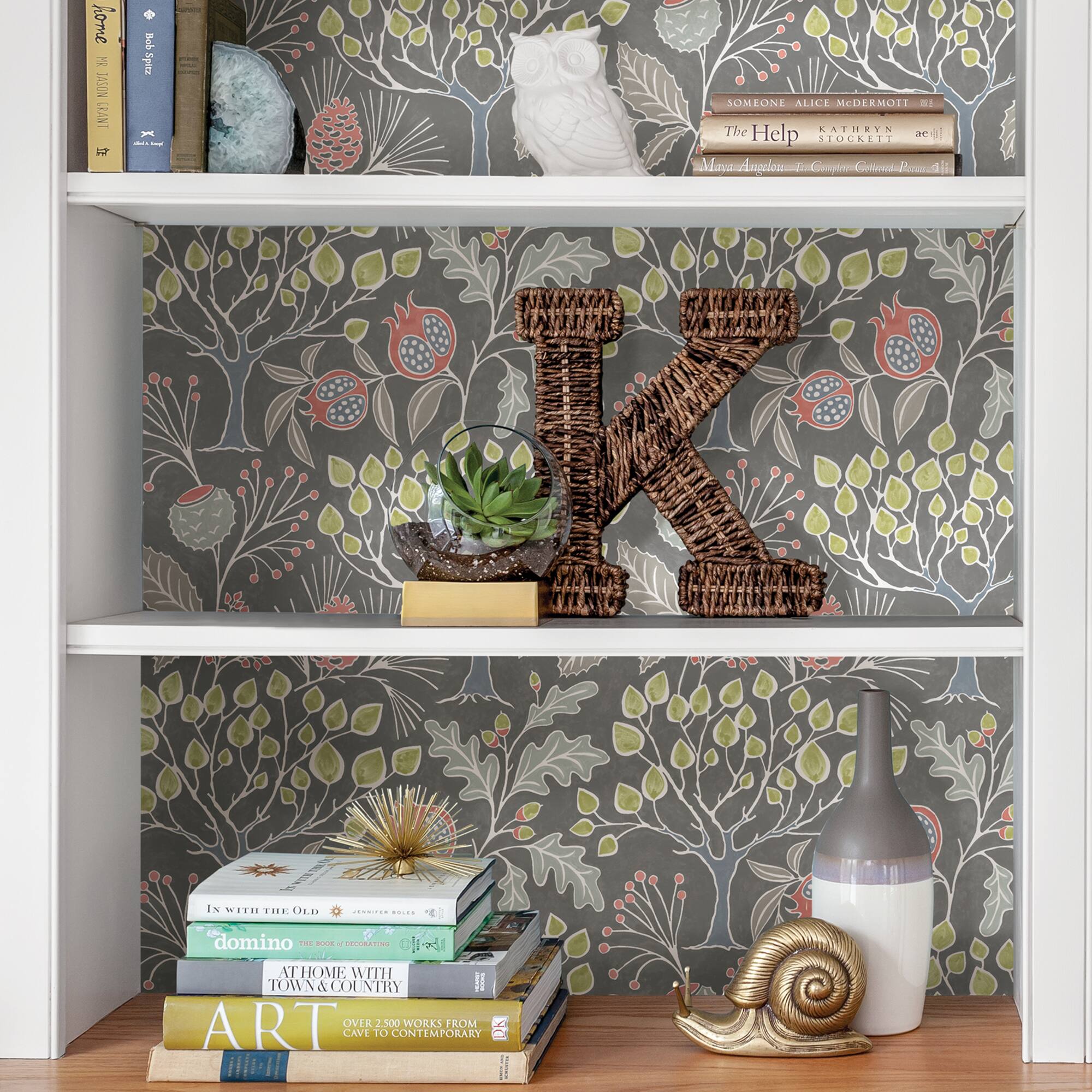 NuWallpaper Groovy Garden Gray Peel & Stick Wallpaper